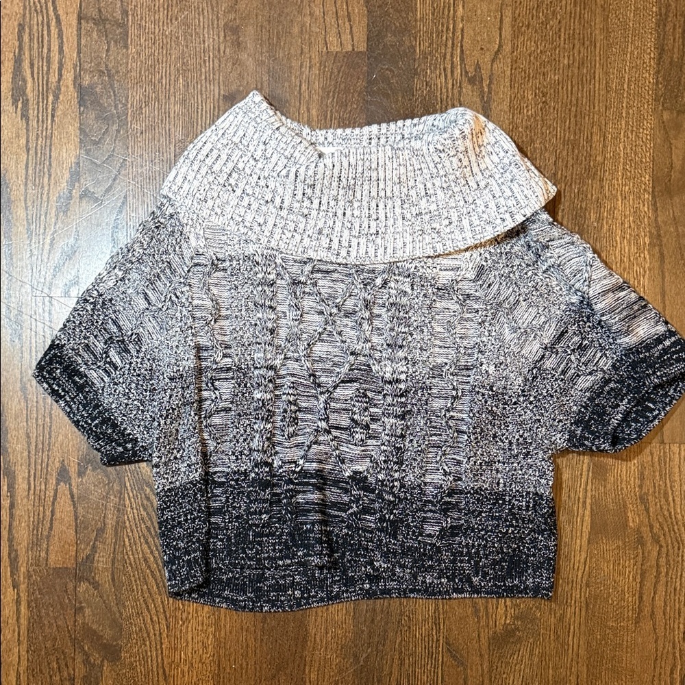 White House Black Market Cowl Neck Sweater in Black and White